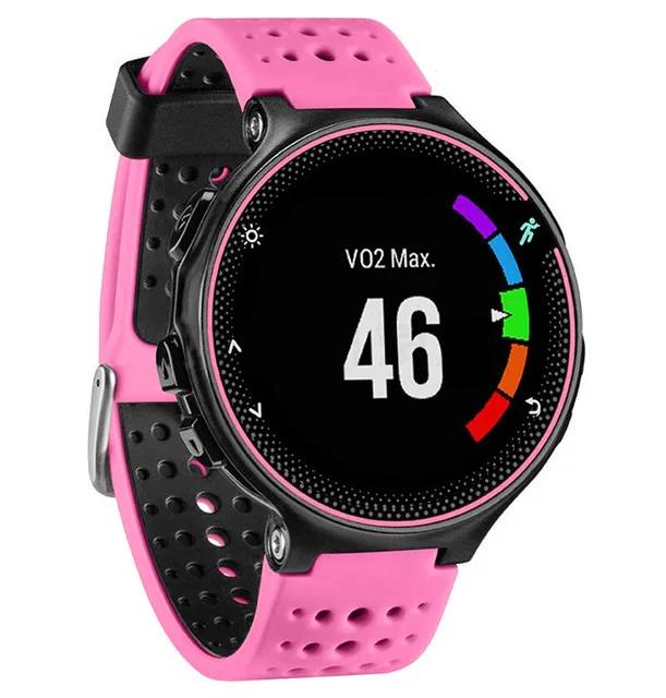 Akbnsted 15 cores pulseira de relógio de silicone macio para garmin forerunner 230/235/220/620/630/735 relógio esportivo, pulseira de substituição