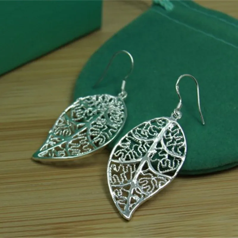 BABYLLNT New Arrival 925 Sterling Silver Fashion Leaf Earrings For Women Wedding Engagement Jewelry Best Gift Christmas Gift