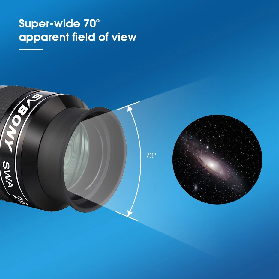 SVBONY Teleskop 2" Superweitwinkelokular 26 mm SWA 70 ° Okular Ultraweitwinkel Achromatisch SV154 – Detail 6