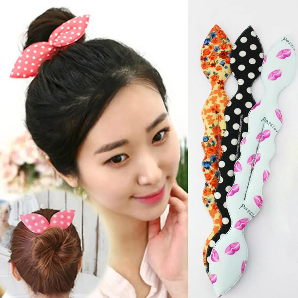 Magic Foam Sponge Clip Bun Rabbit Ears Curler Hairstyle Twist Maker Tool Dount Twist Hair Accessories Hair Styling Tools Hot