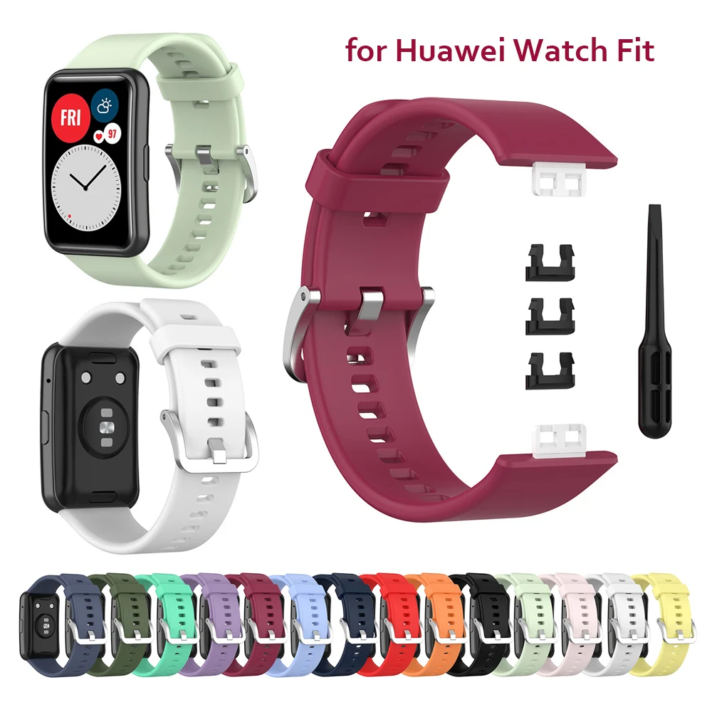 

For Huawei Watch FIT 2 strap Silicone Double color breathable Sport watchband bracelet correa for huawei fit watch accessories