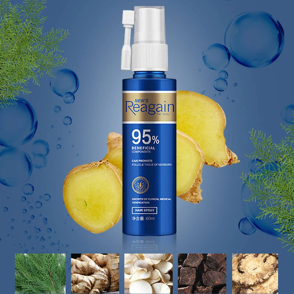 Hair Rapid Growth Spray for Men\'s Body and Chest and Eyebrows and Beard Thick Hair Treatment Loss Product 60ml and 20ml