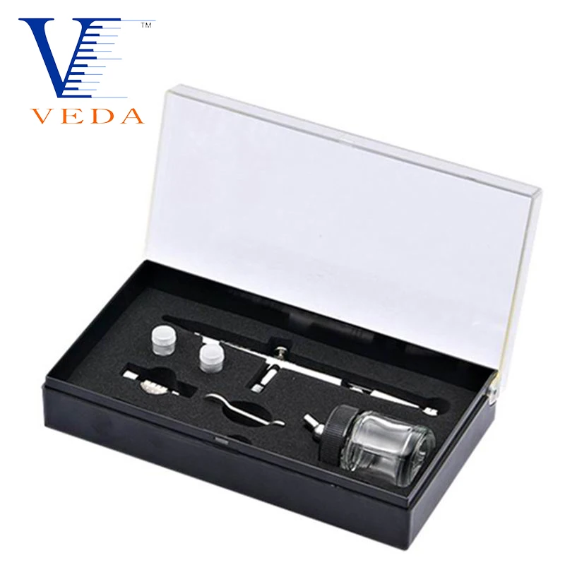 VEDA-Precision Dual-Action Sifão Alimentação Airbrush Pro Set, conjuntos de agulhas para pintura de parede, copo bocal, para todos os fins, 22cc