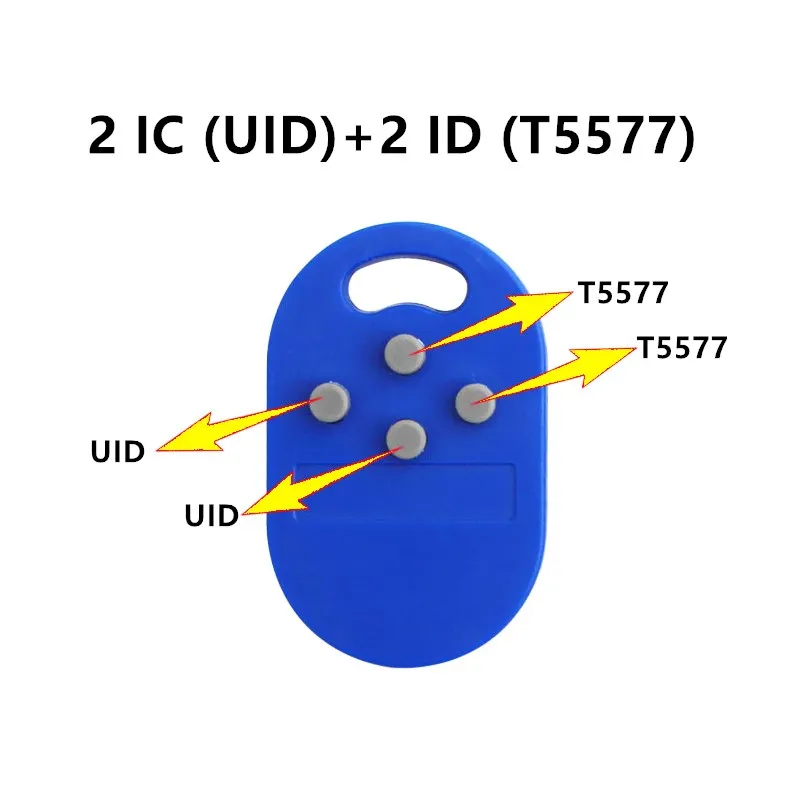 Access Control RFID Multiple T5577 EM 125khz Writable IC 13.56Mhz M1k S50 UID changeable Keychain Tag Token copy clone CUID