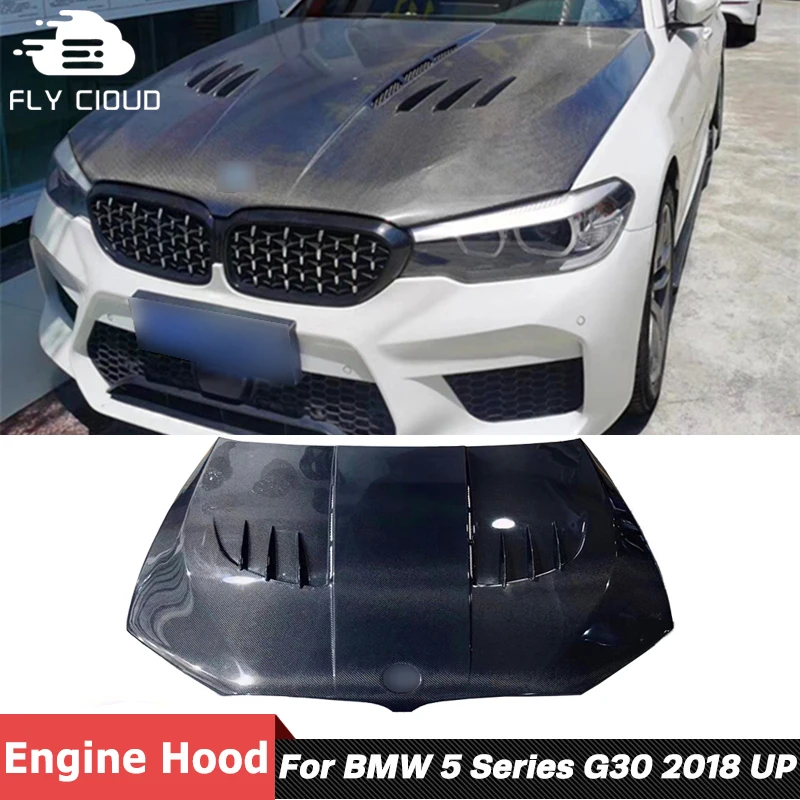 High Quality Carbon Fiber Car Cover Engine Bonnet Hood For BMW 5 Series G30 G30 Tuning 2018 Up