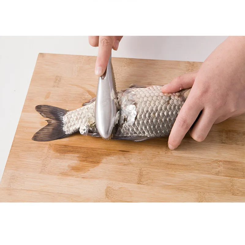 Stainless Steel Fish Scale Cleaner Scraper Fish Scale Peeler Remover Tool Fish Skin Steel Fish Shaver Remover Cleaning Brush