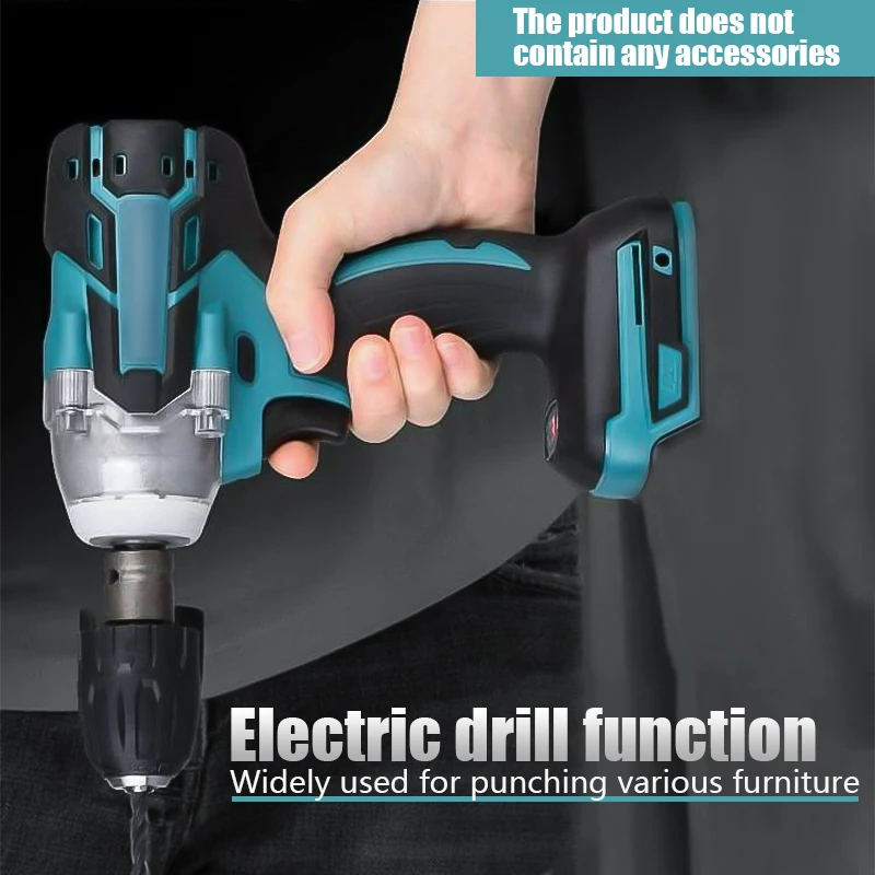 18V Brushless Cordless Electric Impact Wrench Rechargeable 1/2 inch Wrench Power Tools Compatible for Makita 18V Battery