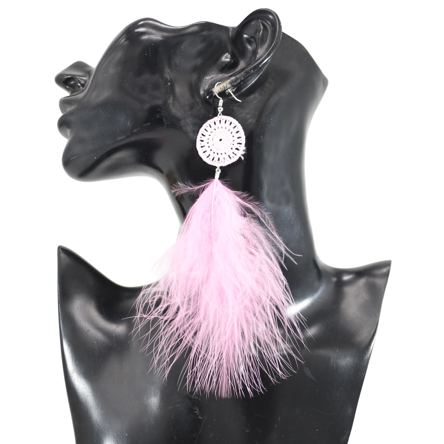 8 Colors Bohemian Feather Drop Earrings for Women White Red Purple Pink Feather Earrings Winter Holiday Party Jewelry Gift