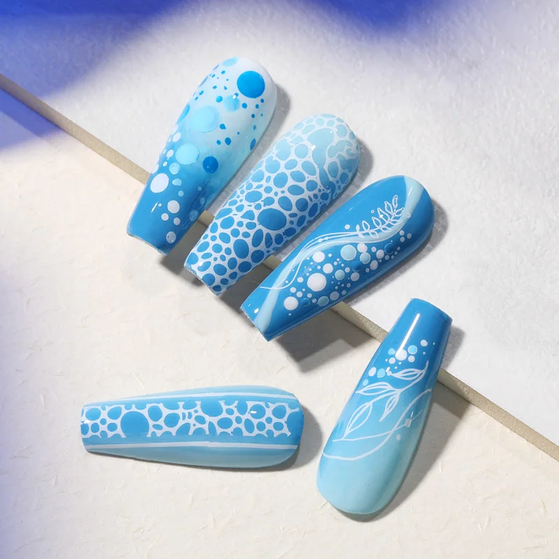 NICOLE DIARY Foam Bubble Effect Nail Stamping Plates Flower Leaf Line Design Stamp for Nails Printing Stencil Templates