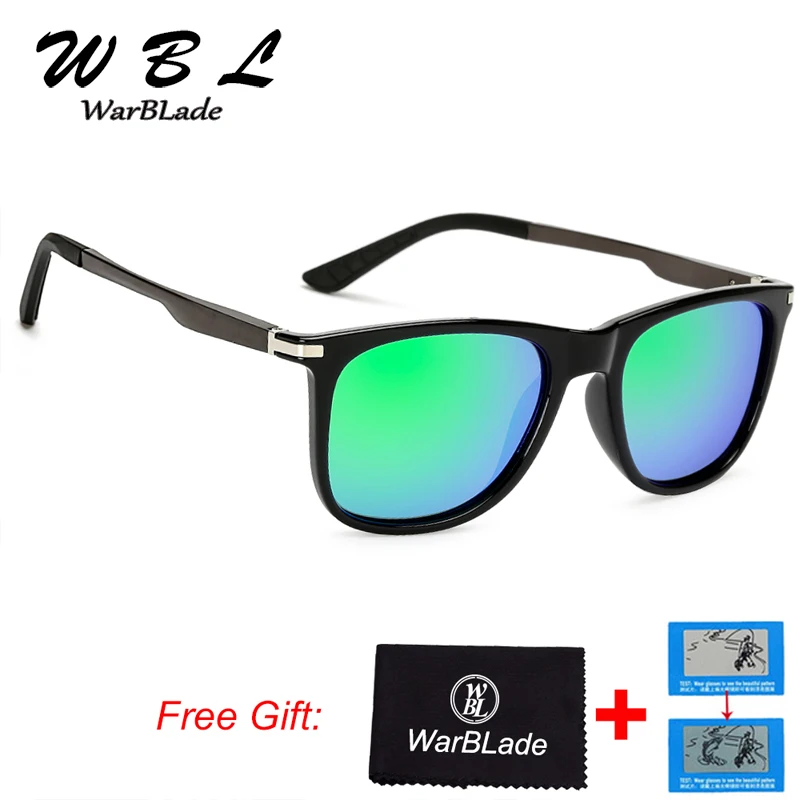 

WarBLade Brand Polarized Sunglasses Men Square Mirror Aluminium Magnesium Temple Mens Sunglass UV400 Driving Goggles 2019