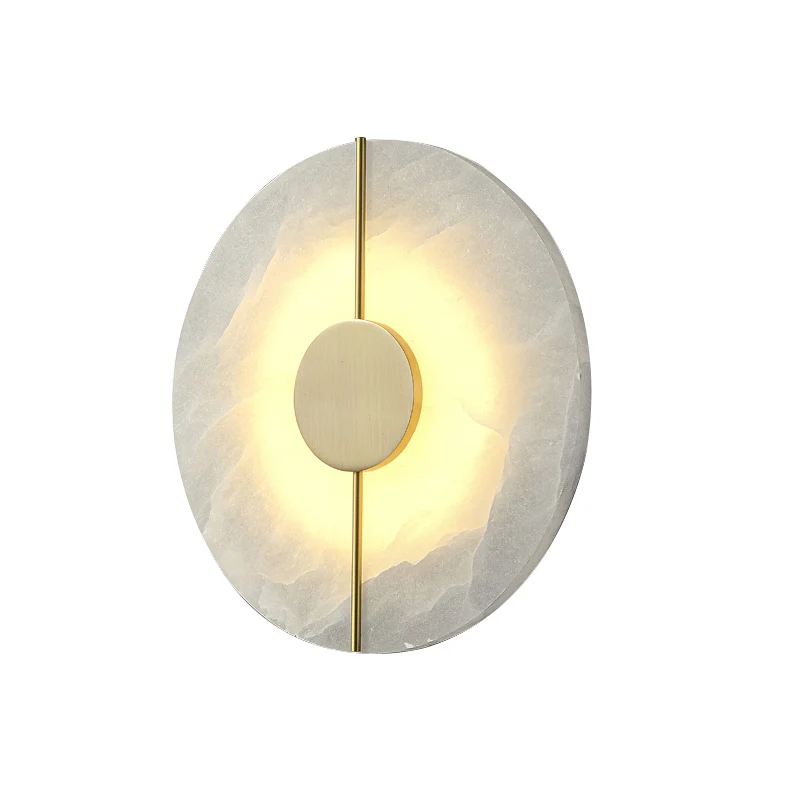 All copper and stone corridor aisle wall lamp on the background wall of the living room wall light