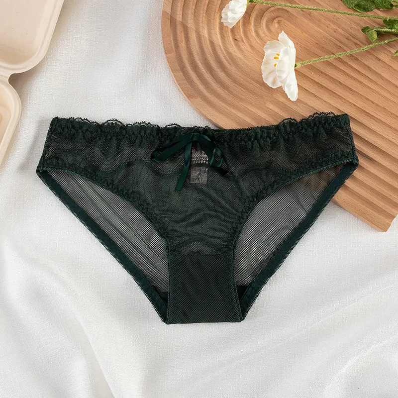 New Women\'s Underwear Sexy Lace Panties Fashion Hollow Out Comfort Briefs Low Waist Seamless Bow Underpants Female Lingerie