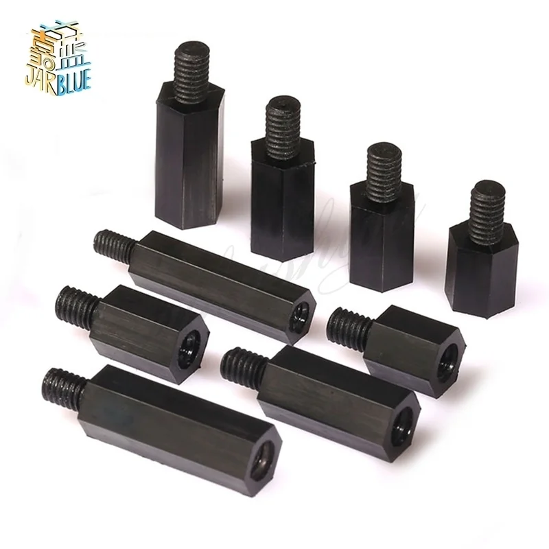 CNIM Hot 50Pcs M3 Thread L=5mm-50mm+6mm PCB Fixed Nylon Hex Standoff Spacer Pillar