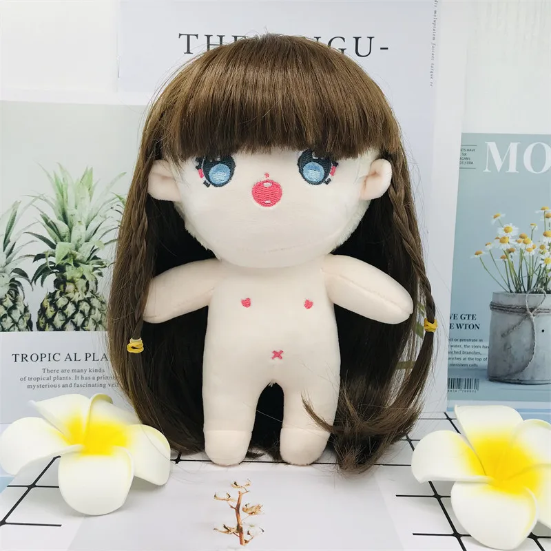 20CM doll hair Blonde long hair Brown long hair wig can make a variety of hairstyles DIY doll accessories