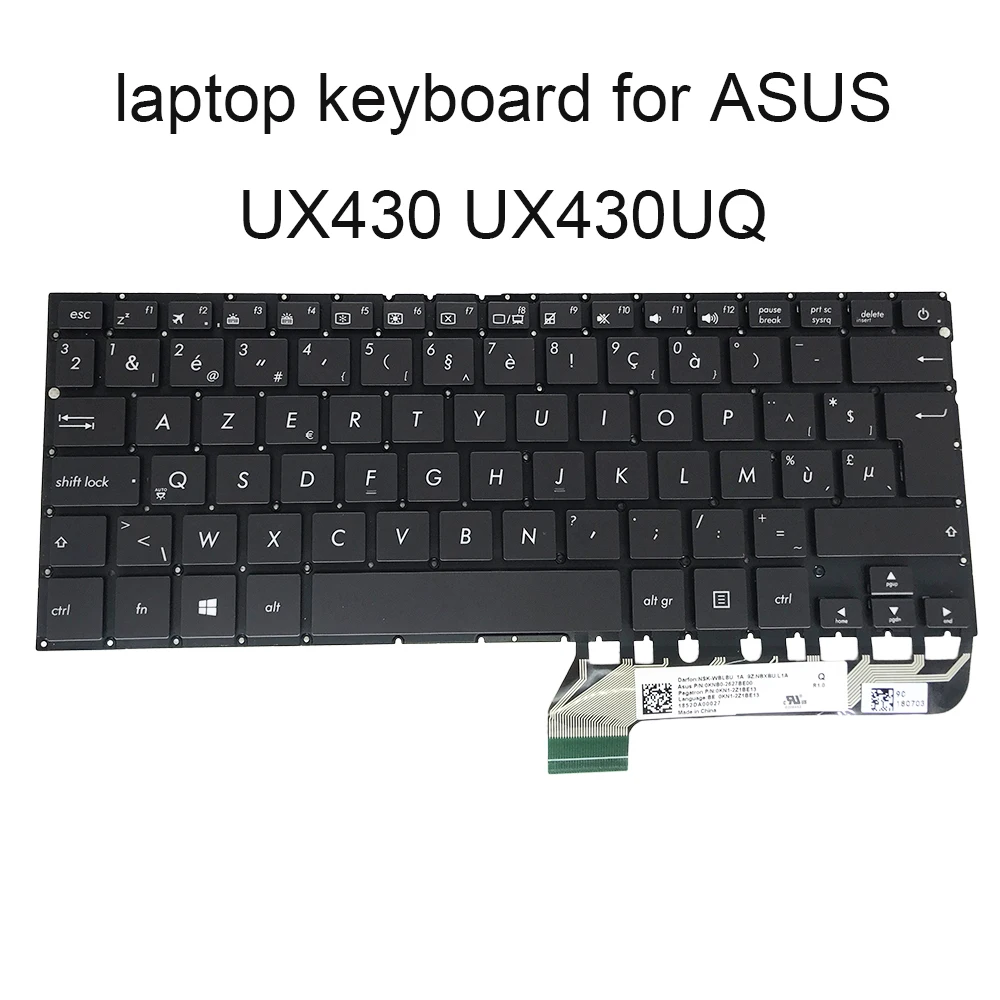 

UX430 Czech Belgian AZERTY Backlit keyboard for ASUS ZenBook UX430UQ UX430UA UX430UAR Keyboard backlight 0KNB0-2627BE00 2627cs00