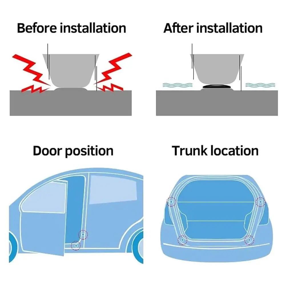 Pegatina de protección para puerta de coche, para evitar colisiones autoadhesivo, sello insonorizado, 8 unids/set