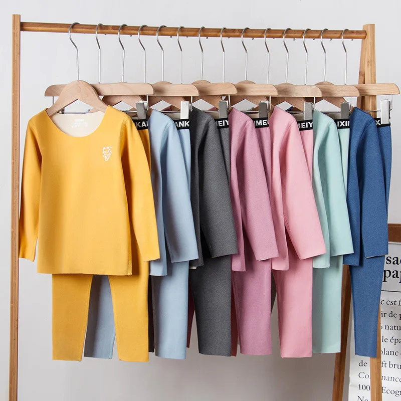 Sous-vêtements thermiques d'hiver pour enfants, ensemble de vêtements élastiques chauds sans couture pour garçons et filles, doux pour la peau, doux et confortable, longs Johns pour enfants
