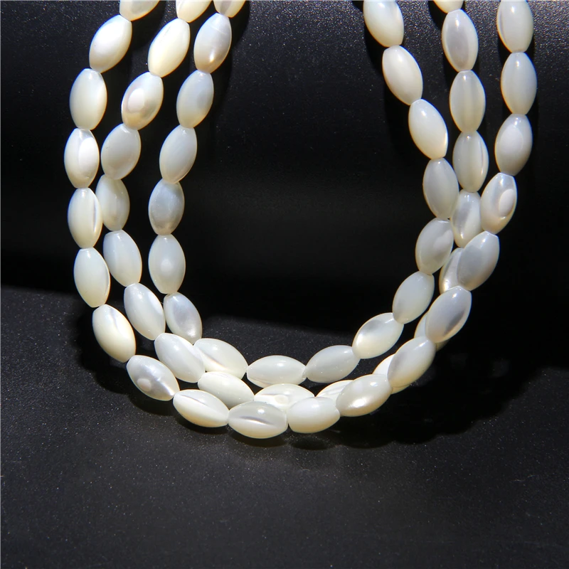15X6mm Long Stripe Shell Beads Point Stick Mother of Pearl Shell Slice Loose Beads for DIY Making Jewelry Necklace Accessories