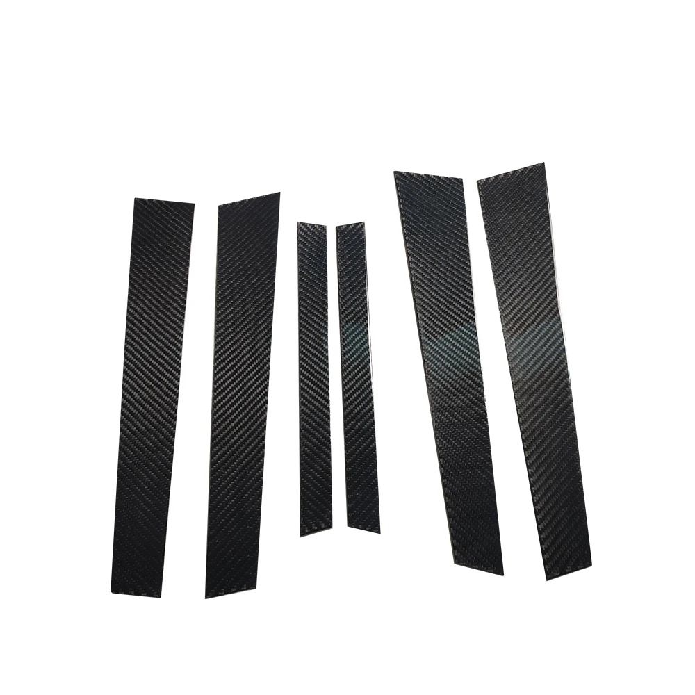 

6PCS Carbon Fiber Pillar Posts Fit For BMW 5 Series E60 2006-2010 Window Trim Cover BC Carbon Sticker