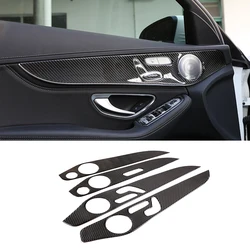 Soft Carbon Fiber For Mercedes Benz C Class W205 GLC Class 2014-2020 Interior Door Decoration Panel Cover Trim Car Accessories