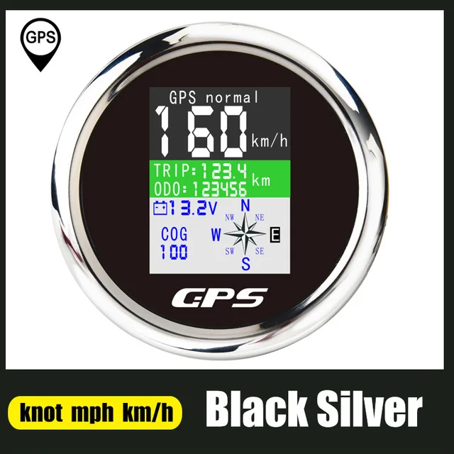 85mm GPS Snelheidsmeter Kilometerteller Verstelbare Trip ODO COG Voltmeter TFT Scherm Snelheidsmeters Voor Motor Jacht Boot Auto Buitenboordmotor