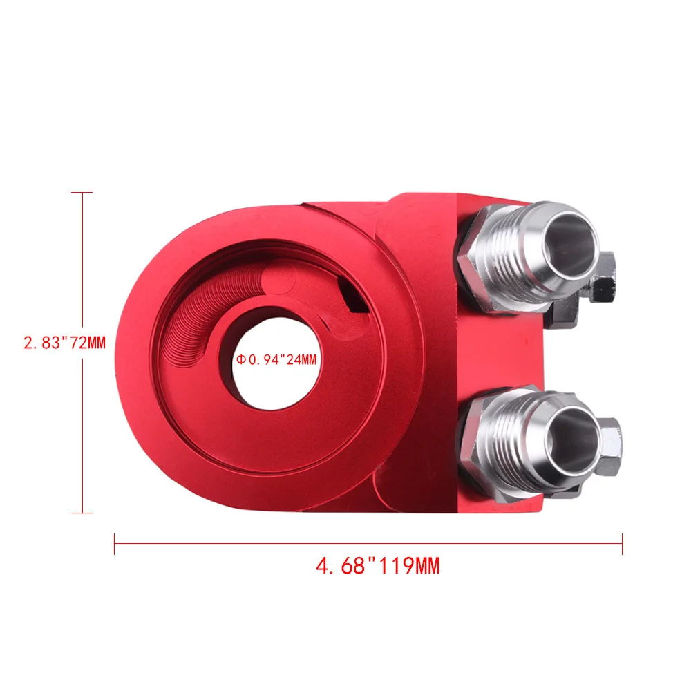 RASTP-Aluminum AN10 Oil Filter Sandwich Adapter Blue Red Black Gold Cooling System Sandwich Turbo T3 T4 Engine Plate RS-OSA006
