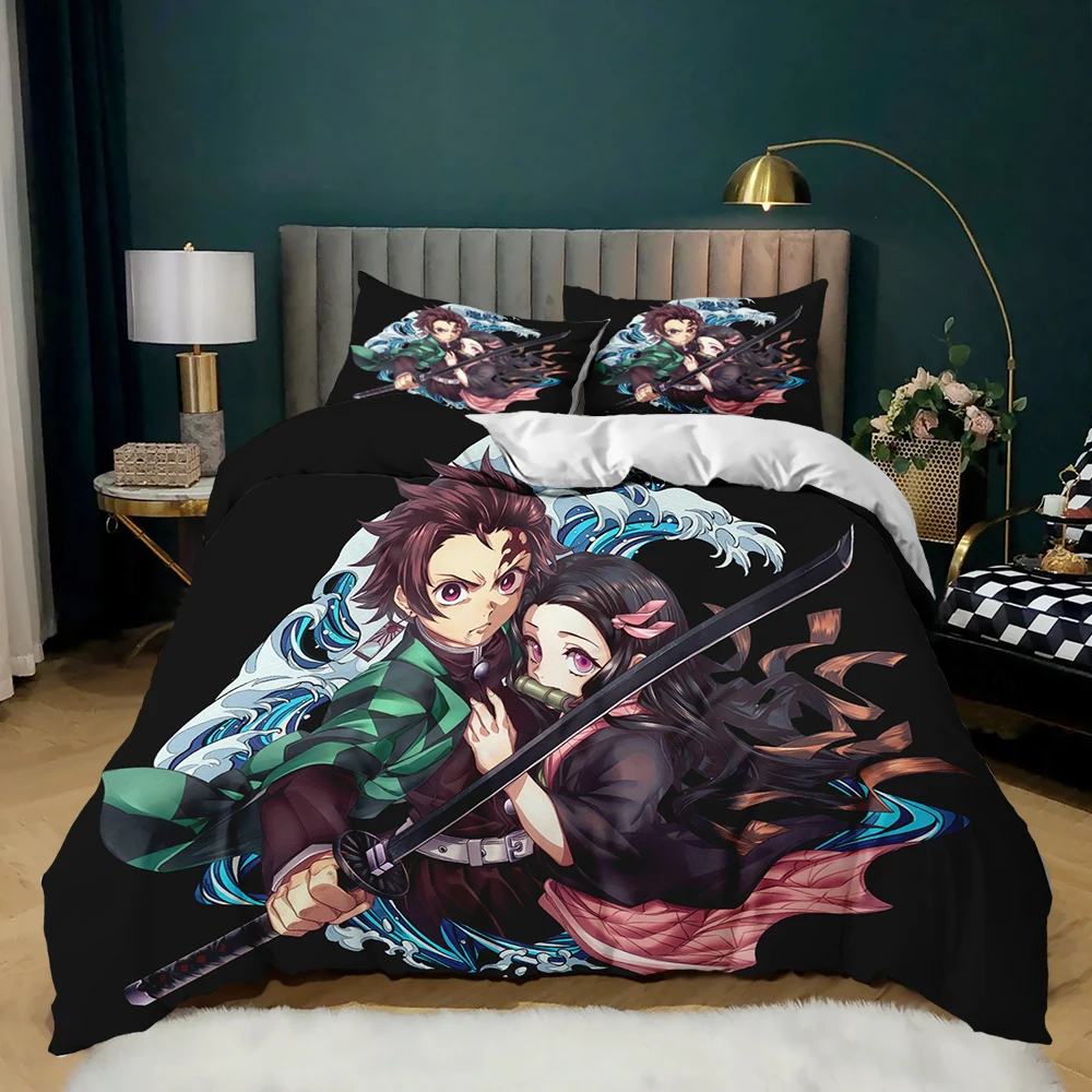 

Luxury Japanese anime Cartoon Bedding Set kids boys duvet cover Pillowcase king queen full size Quilt Cover comforter set