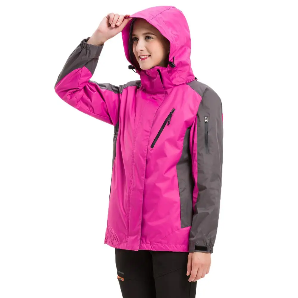 Double layer Jacket Female sport hooded Windproof Waterproof winter ski outdoor hiking camping jacket for women