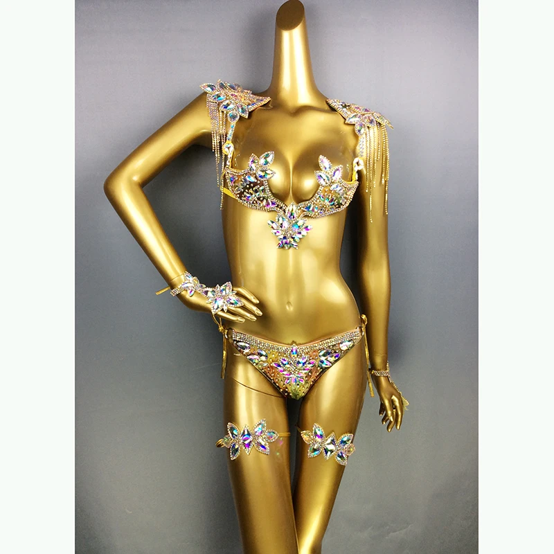 Nowy projekt najwyższej klasy Sexy kobiety taniec brzucha Samba karnawał RIO kryształowy drut biustonosz kostium Showgirl tancerz ubrania C020