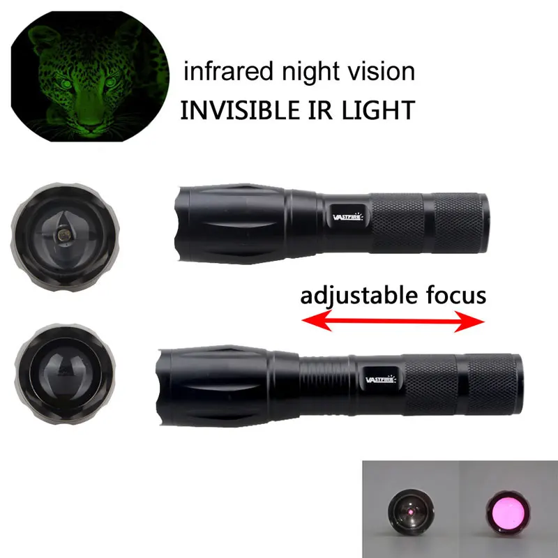 940nm 7W Zoomable IR LED Rechargeable Flashlight linterna torch 18650/3XAAA Outdoor Camping Powerful Led Flashlight