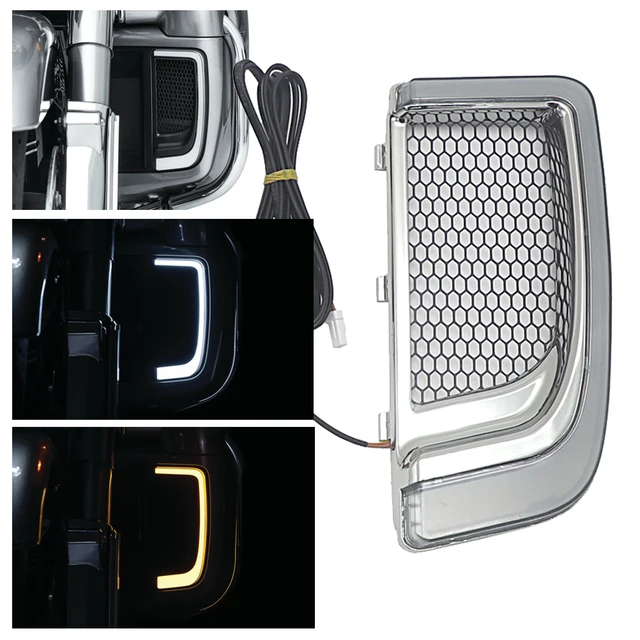 Motocykl czarna owiewka LED dolne grille światło dla Touring Street Electra Glide Tri Glide FLHTKSE CVO Limited FLHTCU