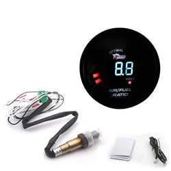 52mm Air Fuel Ratio Gauge With Narrowband O2 Oxygen Sensor Car Gauge Digital Display Fit for Gasoline Car 12V OEM: 0258006028