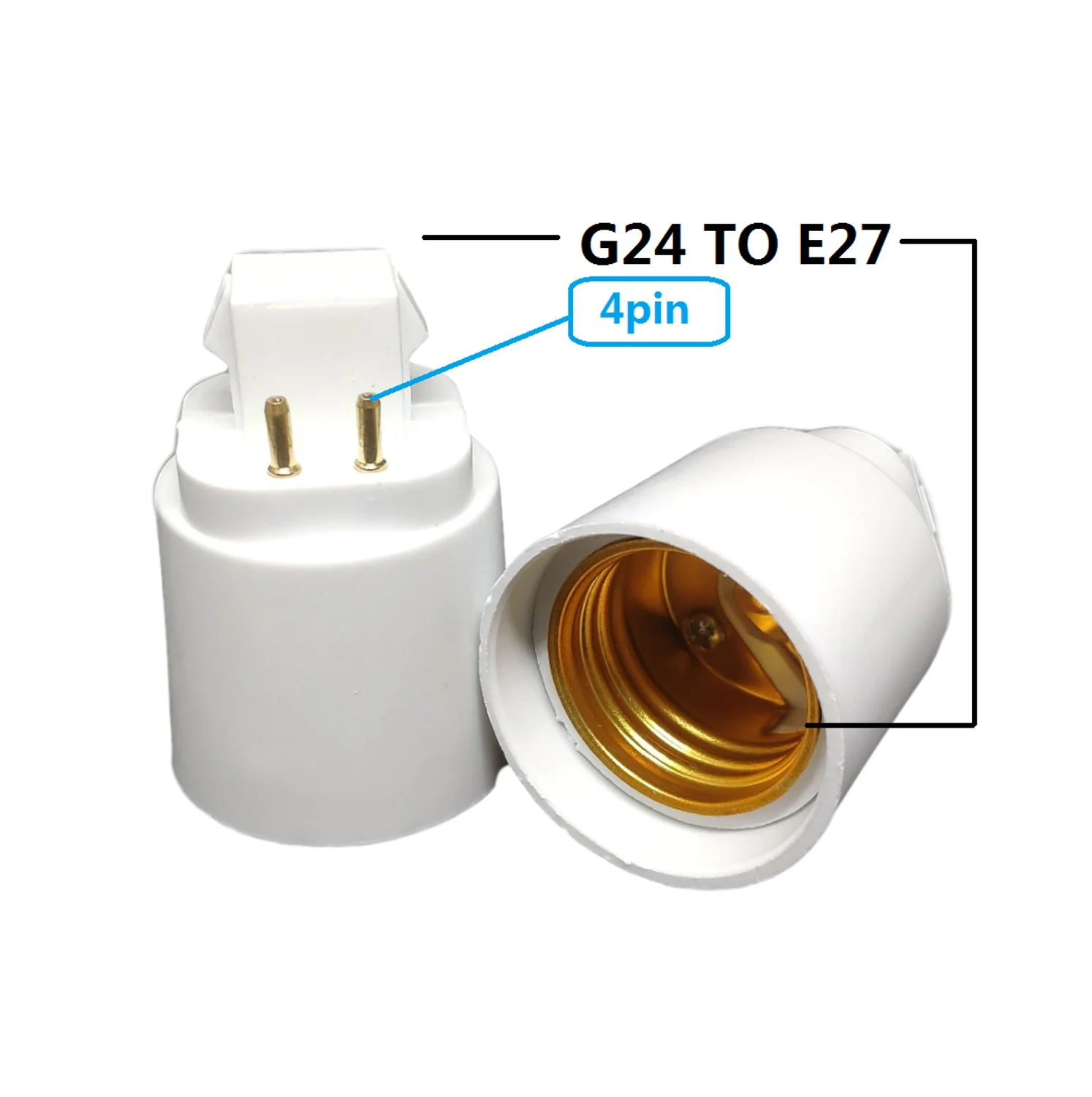 4PIN G24 To E27 Lamp Holder Converters Light Bulb Base Socket LED Halogen CFL Lamp Converter G24 bulb Adaptor Screw