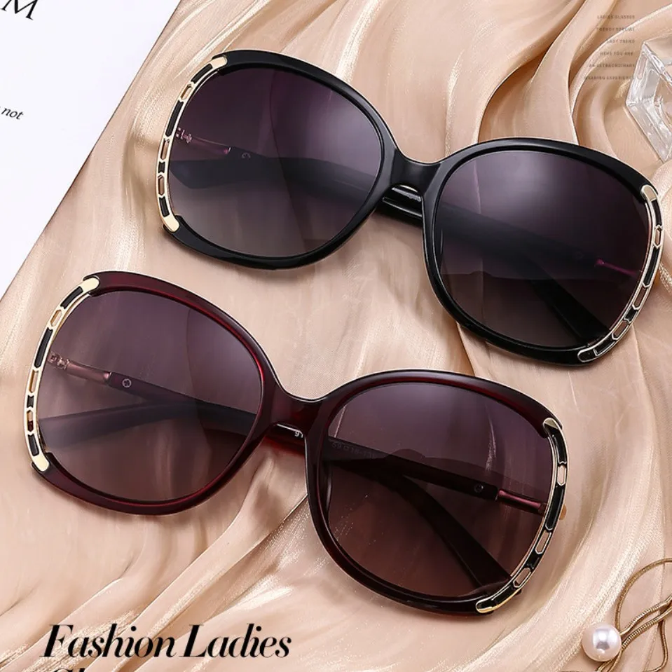 LMAOCLAN Polarized Sunglasses Women Ladies Gradient Sun Glasses Female Vintage Oversized Eyewear UV400