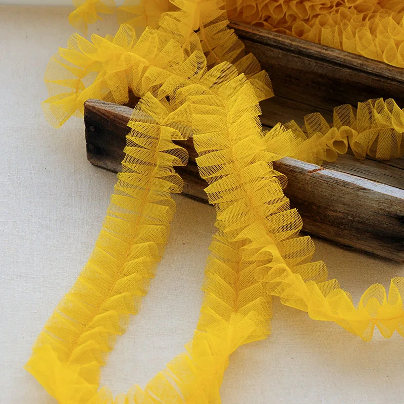 5cm wide pleated mesh small lace handmade DIY skirt hem and home fabric decoration 10meter