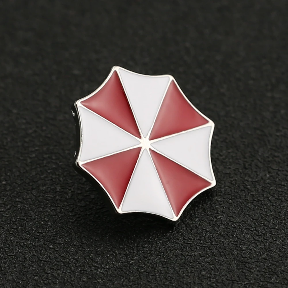 Biohazard Brooch Pin Alice Umbrella Corporation Red White Enamel Logo Amulet Badge Hot Movie Game Jewelry Men Women Wholesale