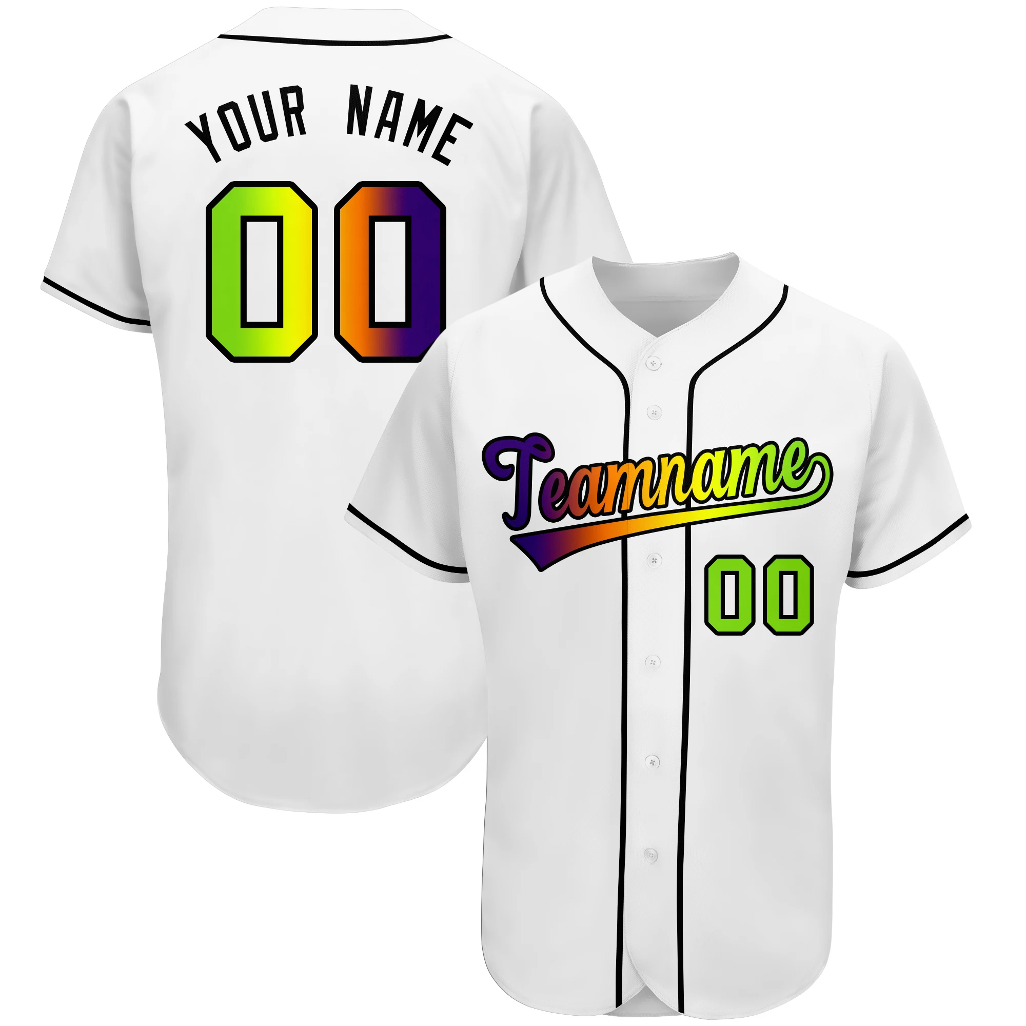 Custom Baseball Jersey Sublimation Printed Team Name Number Baseball Shirt Creativity Gradient Softball Training Shirt