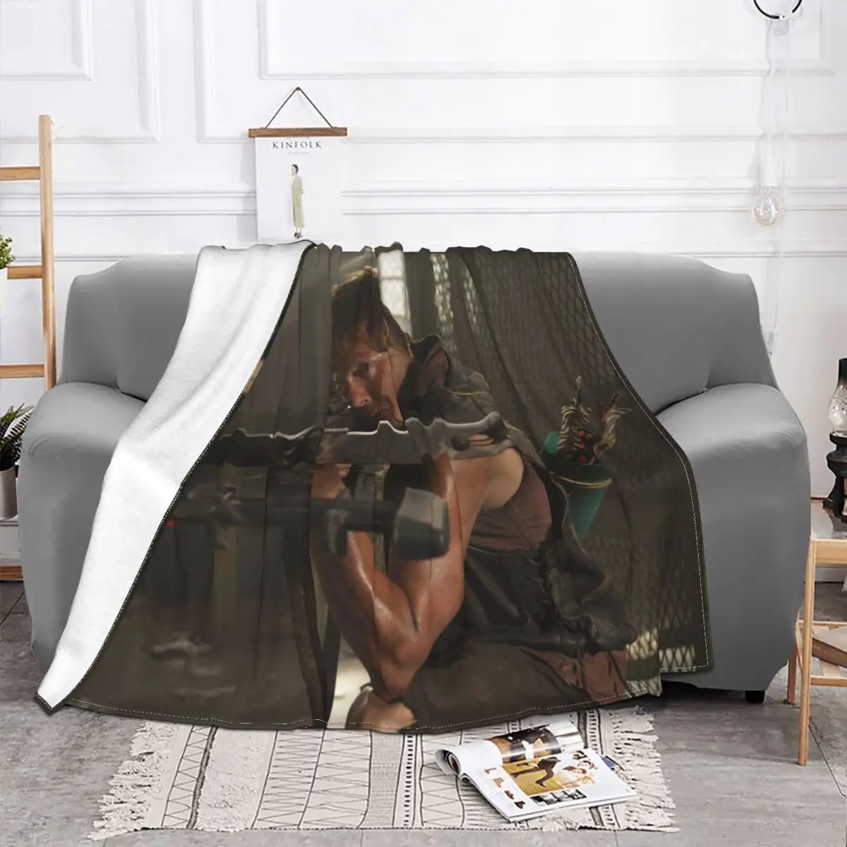 The Walking Dead Flannel Throw Blanket Horror Daryl Dixon Blanket for Bedding Office Super Soft Plush Thin Quilt