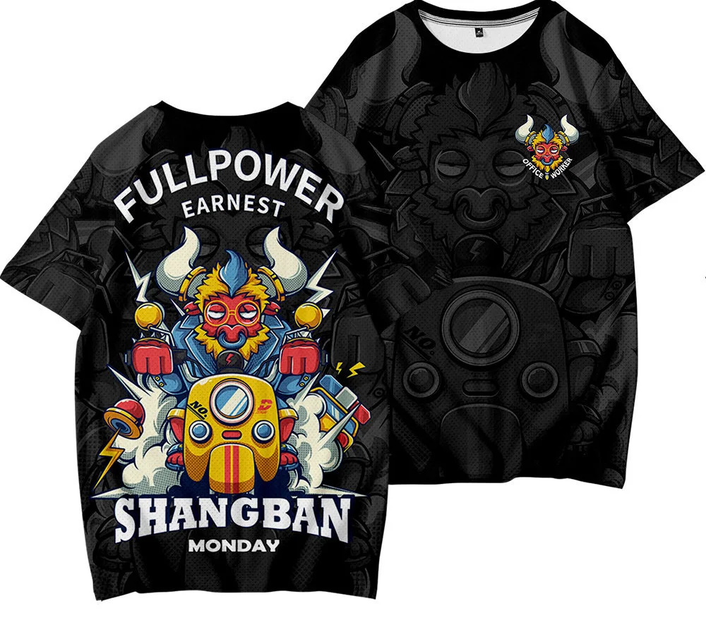 Men's Cross-border New Product Digital Printing 3D Casual T-shirt Loose Short Sleeve Cos Outfit