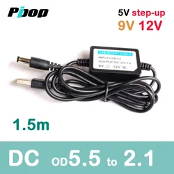 DC 5 V krok w górę do 9 V 12 V Jack 5.5mm x 2.1mm 1.5 M kabel zasilający USB 2.0 wielu złącze ładowarki kabel do router lampa stołowa