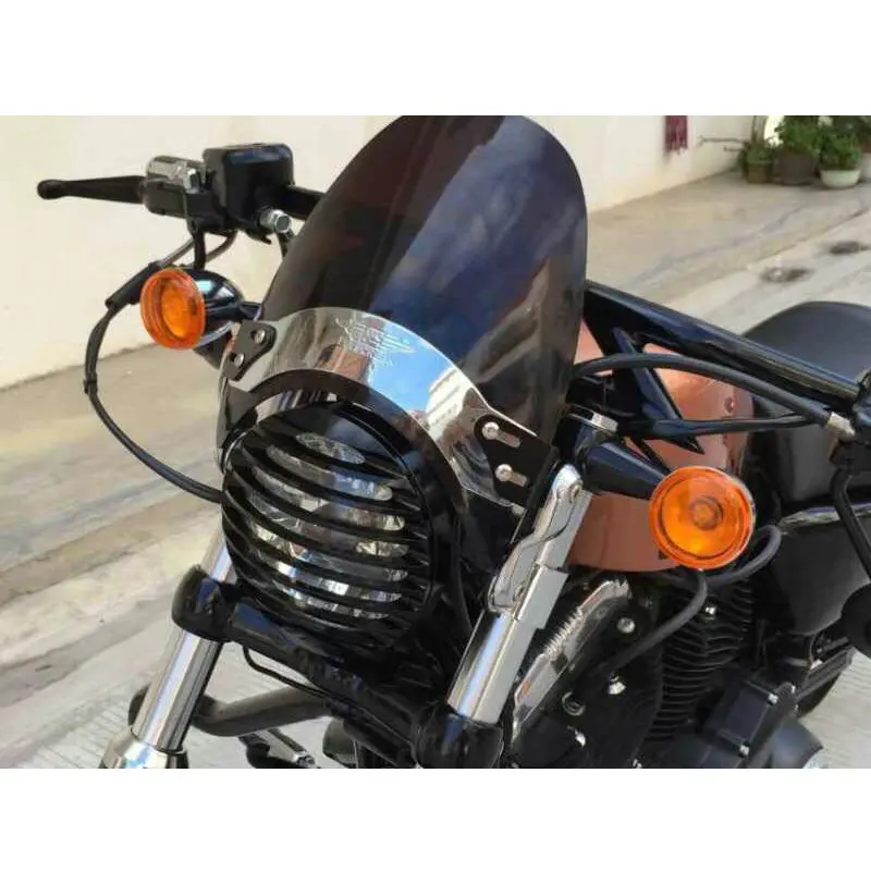 Motorcycle Windscreen For Harley Sportster Iron 883 XL883 XL Custom Super Low Upper Fork Tube Mount Windshield Meter Visor Smoke