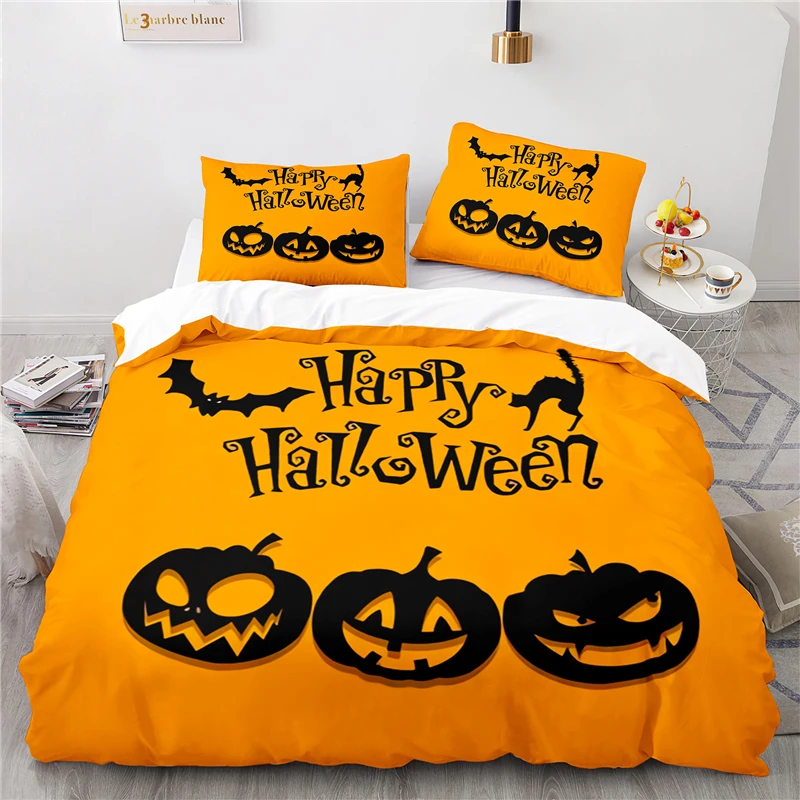 Happy Halloween 3d Printed Duvet Cover Set Funny Bedroom Decor Bedding Set Adult Kids Twin Full Queen King Bed Linen Set Gifts