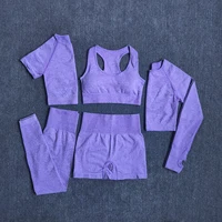 2/3/5PCS Seamless Women Yoga Set Workout Sportswear Gym Clothing Fitness Long Sleeve Crop Top High Waist Leggings Sports Suits - Image 6