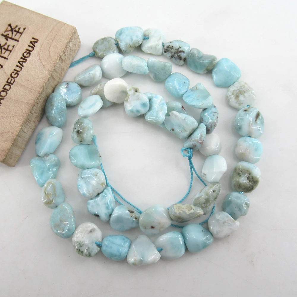 APDGG Natural Blue Larimar Beads Nugget Freeform Real Gems Stone 15