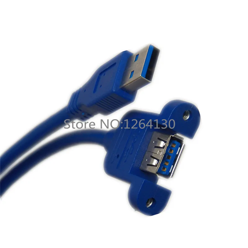 USB3.0 수-암 케이블 USB 3.0 A 수-암 연장 케이블 패널 장착 나사 잠금 커넥터 어댑터, 0.3m/0.6m/1m/3m