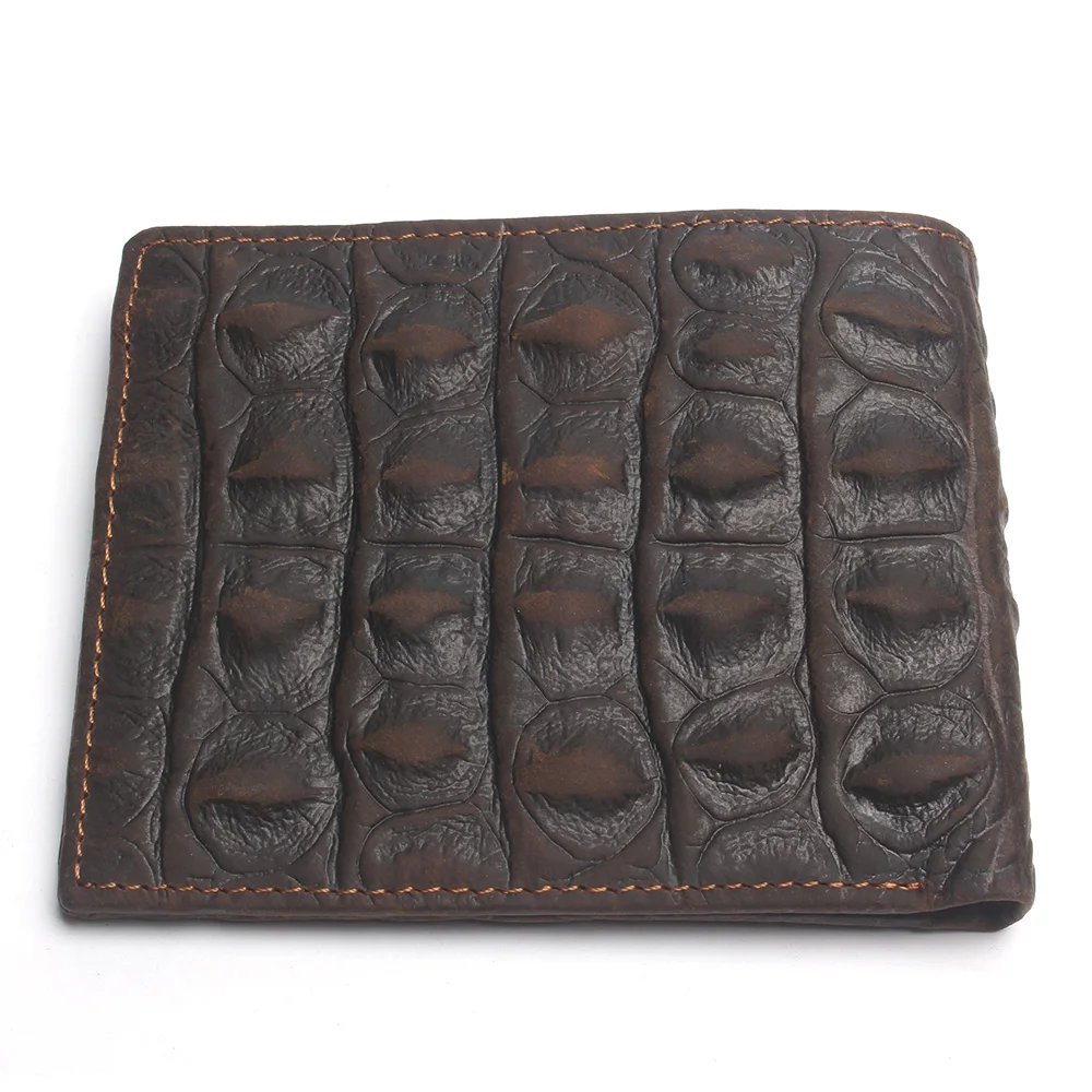 Crazy Horse Leather Wallet Crocodile Pattern Style With Card Holder Genuine Purse Men Bag Hot Selling