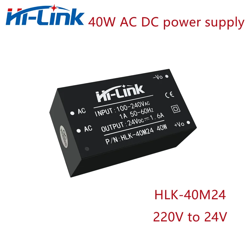 

Free Shipping 4pcs/lot 220V to 24V 40W AC/DC Power Supply Module Low Power Consumption High Safety Isolation HLK-40M24