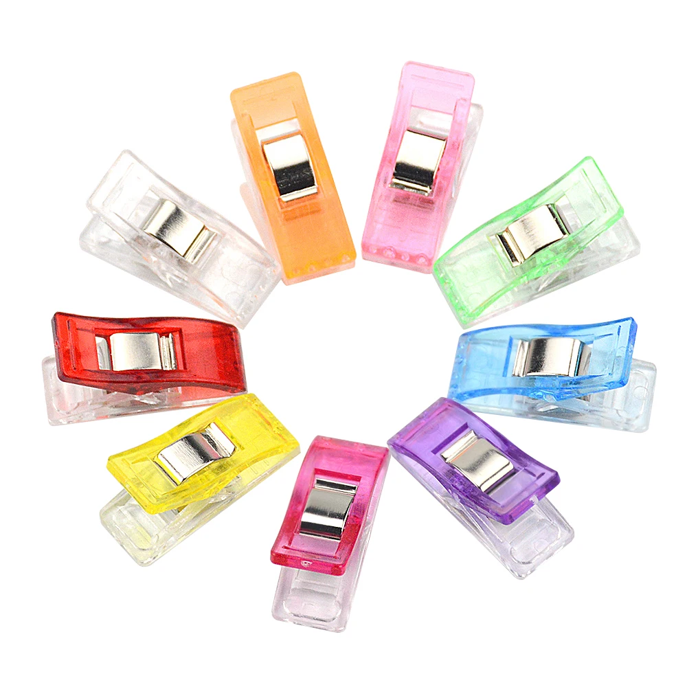 10pcs Job Foot Case Multicolor Plastic Clips 2.7*1*1.5CM Hemming Sewing Tools Accessories Sewing DIY Craft Patchwork Sewing Clip