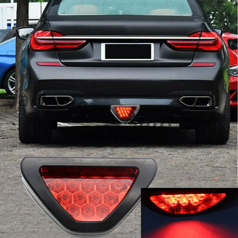 Car Red 12-LED F1 Racing Style Stop Brake Light Add-On 3rd Tail Flasher Lamp 1pcs