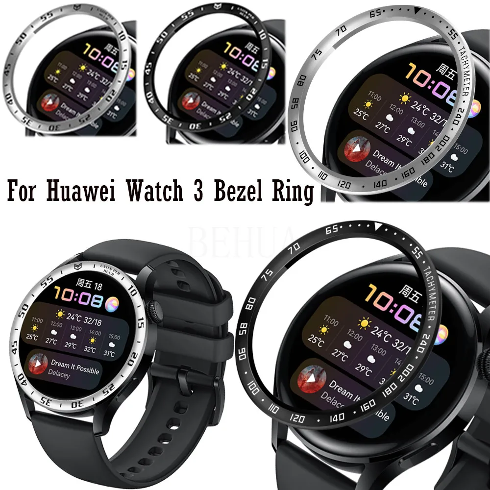 Pierścień Bezel stylizacja obudowa ze stali nierdzewnej do zegarka Huawei 3 obudowa ochrona obudowy metalowe szybki klej AntiScratch new Fashion